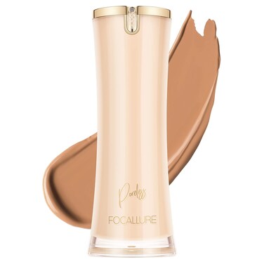 FOCALLURE PerfectBase Lasting Poreless Liquid Foundation, Medium to Full Coversage with Matte Finish, Covers Blemishes &amp; Under-Eye Circles for All Skin Types, WP21 CASHEW