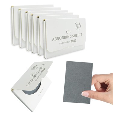Natural Face Oil Blotting Paper -Bamboo Charcoal 600 Counts, Easy Dispensing Oil Absorbing Sheets, Premium Handy Facial Blotting Papers - Face Skin Care or Beauty Make Up Must Have (White-Bamboo)