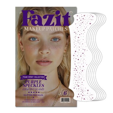 Fazit Makeup Patches - Face Makeup Patches - Beauty Face Makeup - Purple Speckles - Waterproof Purple Speckles - Temporary Face Purple Speckles For Women - 6 count
