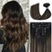 Ukira Balayage Clip in Hair Extensions Real Human Hair, 20 Inch 120g 7pcs Ombre Hair Extensions Natural Black to Chestnut Brown, Natural Straight Remy Human Hair Clip in Extensions for Women