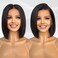 Bob Wig Human Hair Pre-Bleached Knots Straight 13x4 Lace Front Wigs for Women Natural Black Color 10 Inch