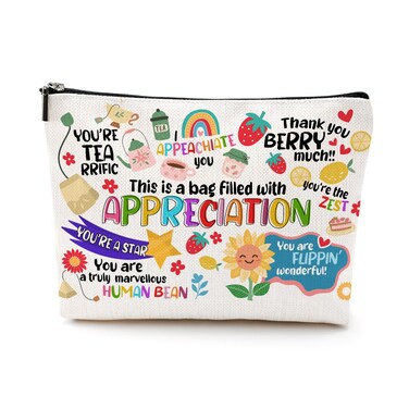 Inspirational Teacher Gifts Cosmetic Bag Positive Teacher Appreciation Gifts Makeup Bag Best New Teacher Gifts Teacher Stuff Retirement Gifts for Women Coworkers Tutor Christmas Birthday Teachers Day