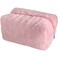 AKOAK 1 Pack Plush Makeup Bag Women's Soft Plush Cosmetics Zipper Bag Large Capacity Travel Makeup Bag Makeup Brush Toiletries Organizer for Women, Girls - Pink