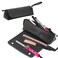 Buwico Travel Hair Tools Bag, Hair Tools Travel Case and Heat Resistant Mat for Flat Irons, Curling Iron, Haircare Accessories, 2-in-1 Design Curling Iron Travel Bag for Dyson Airstrait (Black)
