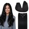 DOORES Human Hair Extensions Clip in Natural Black 120g 7pcs 18 Inch Remy Clip in Hair Extensions Natural Straight Thick Hair