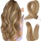 Microlink Hair Extensions Human Hair D7/60 Blonde Brown 30g/Pack 14 inch Micro Hair Microbead Micro Loop Hair Extensions Real Human Hair Soft and Glossy Longer Life