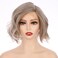 Onedor Lace Front Short Wavy Hair Bob Wig for Women, 10 Inch with Side Part (Ice Brown)