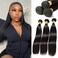 12A Virgin Human Hair Bundles 10 12 14 Inch Straight 100% Brazilian Bundles Human Hair Natural Black 3 Bundles Deals (10 12 14)