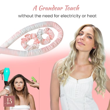 Heat-Free Curling Kit - No-Heat Rollers for Effortless Curls   Overnight Hair Curlers for Natural Waves   Sleep-In Hair Rollers   Heatless Curling Rod Headband   Effortless Curler - Dusk Harmony