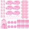 42 Pcs Spa Sleepover Party Supplies Bulk for Girls Include 6 Pink Spa Hairbands 6 Plush Eye Masks 12 Wristbands 6 Bath Loofahs 6 Pairs Disposable Slippers 6 Organizer Bags for Women Slumber Party Gift
