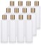 JUVITUS 8 oz Clear Natural Refillable Plastic Squeeze Bottle with Gold Metal Disc Cap (12 Pack)