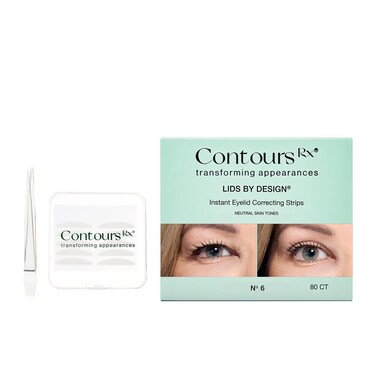 Contours Rx Lids by Design - Non-Surgical &amp; Transparent Eyelid Lift Strips - for a More Youthful-Looking Appearance, Lid Lifting Treatment, Eyelid Tape for Hooded Eyes (6mm) 80ct