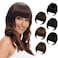 Bangs Hair Clip in Bangs Hair Extensions Synthetic Flat Clip on Bangs Fringe with Temples Front Face Bangs Full Blunt Cut Bangs Natural Black