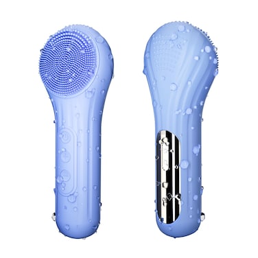 5 Modes Silicone Face Scrubber, Waterproof Face Scrubber Exfoliator for Men &amp; Women, Rechargeable Electric Facial Cleansing Brush for Deep Cleansing, Exfoliating, Massage (Blue)