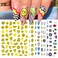 12 Sheets Abstract Smiling Face &amp; Evil Eye Nail Art Stickers, Summer 3D Funny Dripping Melting Smile Self-Adhesive Designs Nail Decals