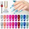 Neon Cat Eye Gel Nail Polish Set 10 Colors: Magnetic Cateye Gel Polish 9D Effect, Sparkle Glitter Bright Red Hot Pink Blue Nail Polish Gel Long Lasting Soak Off Home Salon