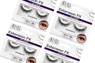 Ardell Lash Extension FX L Curl False Eyelashes, Lift &amp; Define for Small or Hooded Eyes, Reusable Strip Lashes, 4 Pack