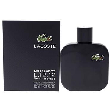 Lacoste Eau de Toilette Spray for Men, Eau De Lacoste L.12.12 Noir, 3.3 Ounce