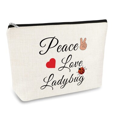 Ladybug Lover Gift Ladybug Makeup Bag for Women Good Luck Ladybug Gift Lady Bug Gift Cosmetic Bag Inspirational Gift Motivation Gift for Girl Birthday Christmas Gift for Friend Daughter Sister