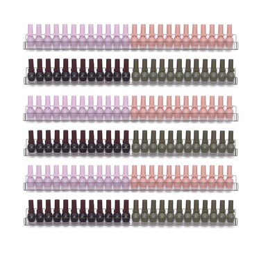 6Pcs/Set 24 Inch Nail Polish Rack Wall Mounted, Lipstick Essential Oil Bottle Clear Holder Organizer, Big Display Stand Wall Shelf for Bottle Cup Make-ups