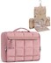 BAGSMART Travel Toiletry Bag, Extra Large Full-open Hanging Toiletry Bag for Women, Puffy Cosmetic Makeup Bag Organizer with Handle for Accessories, Essentials, Toiletries (Dark Pink)
