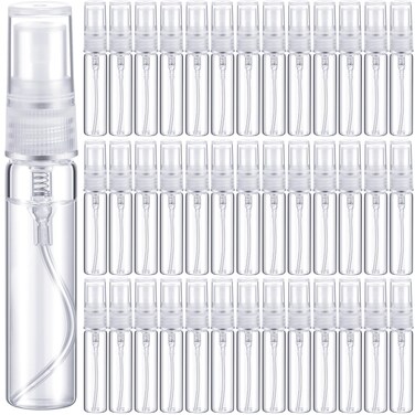 Tanlade 300 Pcs Mini Spray Bottles Clear Refillable Glass Perfume Bottles Fragrance Scent Sample Perfume Atomizer Glass Empty Travel Sprayer Pocket Dispenser Refillable Container (5ml)