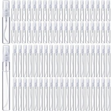 Tanlade 300 Pcs Mini Spray Bottles Clear Refillable Glass Perfume Bottles Fragrance Scent Sample Perfume Atomizer Glass Empty Travel Sprayer Pocket Dispenser Refillable Container (5ml and 10ml)