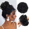 FESHFEN Large Jet Black Synthetic Fiber Messy Bun Hair Piece, 1.94 oz
