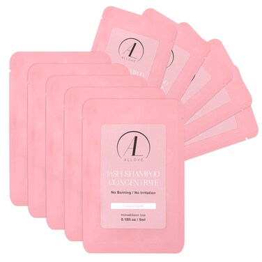 ALLOVE Lash Shampoo Concentrate 5ml*10, Sensitive and Non-irritation Lash Extension Cleanser Shampoo Salon &amp; Home Use - Unscented