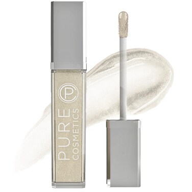 Pure Cosmetics Pure Illumination Lip Gloss - LED-lit Applicator w/Side Mirror - Non-Sticky, Moisturizing &amp; Hydrating Lip Glosses - Soothes &amp; Protects Dry Chapped Lips (Clear)