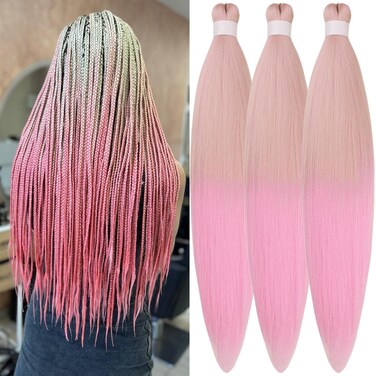 Black Braiding Hair Pre Stretched Braid in Hair Extensions for Black Women