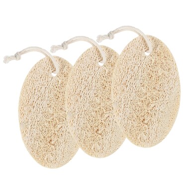 Natural Exfoliating Loofah Sponge, Loofah Exfoliating Body Scrubber, Loofah Body Shower Scrubber, Shower Sponge for Body, Shower Friendly Loofah(Pack of 3)