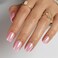 Pink Chrome Press on Nails Square - Soft Gel Press on Nails Short for Women Gift, Glossy Stick on Nails with Glue in 16 Sizes - 32 Reusable Fake Nails, Aurora Light Pink