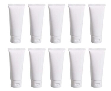 20PCS 80ml/2.7oz Plastic White Empty Refill Cosmetic Packing Bottle Jars with Flip Cover Makeup Water Cleanser Shower Gel Emulsion Lotion Liquid Sample Storage Container