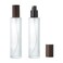 2PCS 120ml/4oz Empty Frosted Glass Lotion Pump Bottles with Wood Cap Refillable Makeup Cosmetic Container Storage Dispenser Jar for Essential Oils Lotions Cream DIY Skin Care