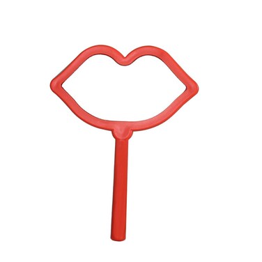 lasenersm 1 Piece Travel Handheld Mirror Lips-Shaped Cosmetic Hand Mirror Travel Makeup Mirror Hand Held Mirror Plastic Cosmetic Mirror Makeup Hand Mirror with Handle, Red