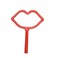 lasenersm 1 Piece Travel Handheld Mirror Lips-Shaped Cosmetic Hand Mirror Travel Makeup Mirror Hand Held Mirror Plastic Cosmetic Mirror Makeup Hand Mirror with Handle, Red