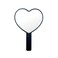lasenersm 1 Piece Travel Handheld Mirror Heart Shaped Cosmetic Hand Mirror Travel Makeup Mirror Hand Held Mirror Plastic Cosmetic Mirror Makeup Hand Mirror with Handle, Black