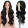 Style Icon HD Lace Front Wigs 29" Black Wavy Wig Synthetic Wigs for Women wigs Pre Plucked Wigs with Middle Part Heat-resistant Fiber(29 Inches,1B)