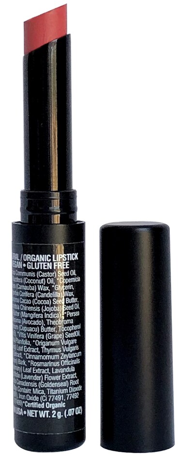 Mom's Secret Natural Lipstick, Organic, Vegan, Gluten Free, Cruelty Free, Slim Package, Made in the USA, 0.07 oz. (Radiant Rose Satin)