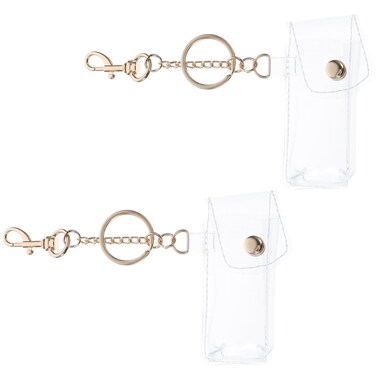 PACKOVE Lipstick Case Keychain Clear Lipstick Pouch Mini Holder Keychain Holder Clear Holder Lip Balm Holder Lip Balm Keychain