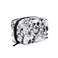 Makeup Pouch Sugar Skull Mexican Floral Halloween Mini Makeup Bag Organizer Travel Zip Toiletry Bag Small Cosmetic Train Case Beauty Bag for Teens Girls Women Black White