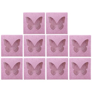 DOITOOL 10 Pcs False Eyelashes Box Empty Lash Packaging Storage Containers,Glitter Eyelash Box Butterfly Prints Lash Case Holder Makeup Organzier