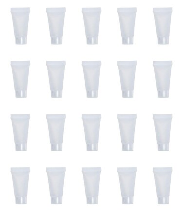 20 Pcs 5ML Refillable Empty Tubes Bottles with Plastic Syringes Clear Empty Squeezable Containers for Sample Travel Essential Shampoo Facial Cleanser Makeup