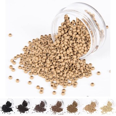 1000pcs Nano Ring Beads Micro Links Hair Extensions Beads Copper Salon Tools Accessories for Nano Tip Hair Extension 7 Colors Available (#6)