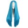 MapofBeauty 28 Inch/70cm Women Special Natural Long Straight Synthetic Wig (Cyan Blue)