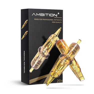 Ambition Glory Tattoo Cartridges #12 Standard 15RM Needles Disposable 20pcs 0.35mm 15 Curved Magnum for Rotary Tattoo Machine Supply