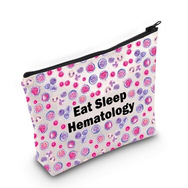 JXGZSO Funny Hematology Gift Eat Sleep Hematology Cosmetic Bag Hematologist Gift Biology Teacher Gift
