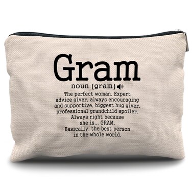 Nogrit Gram Gifts: Grandma's Makeup Bag - Small Cosmetic Purse for Mother's Day, Christmas, or Birthday