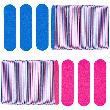 Mini Nail Files Bulk, 100 Pcs Disposable Double Sided Emery Boards Travel Size for Men, Women, Kids (2 Inch)